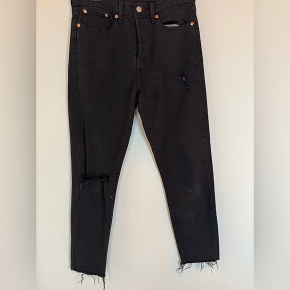 Levi’s Wedgie High-Waisted Black Straight Leg Jeans – Size 27 - Picture 1 of 17